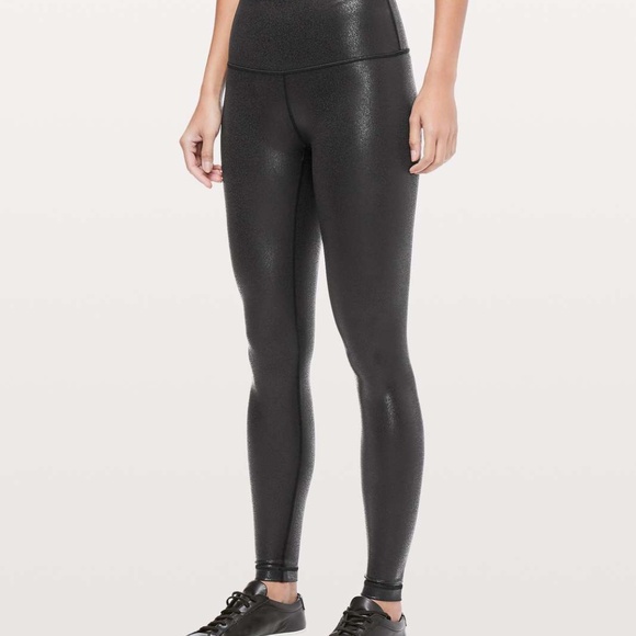 Lululemon Wunder Under High-Rise Tight *Foil 28" Luminosity Foil Print Black 2♥️ - Picture 1 of 8